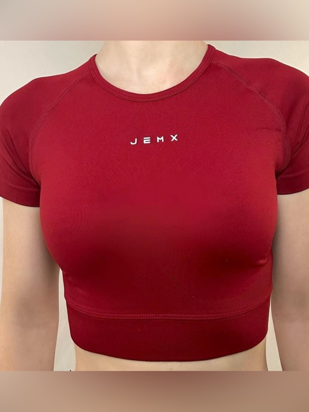 JEM Red Seamless Crop Top - Women's Athletic Tee